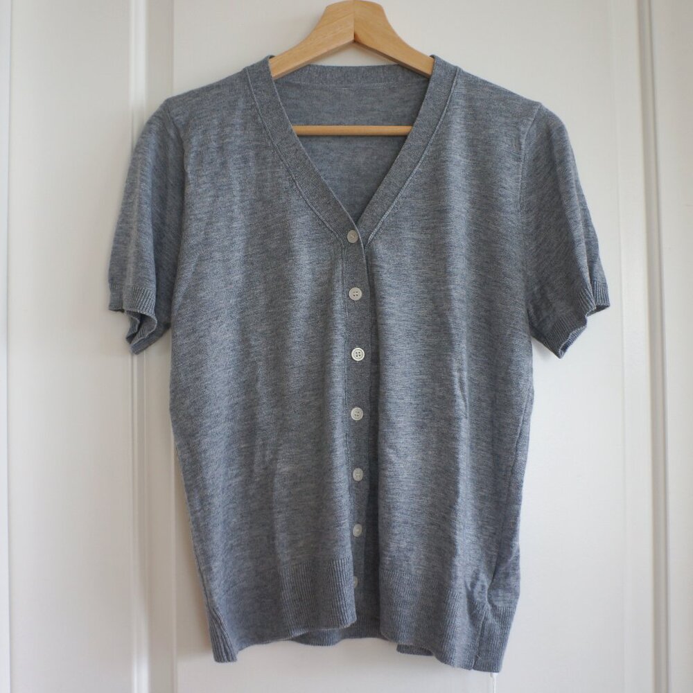 (Mostly) Silk Heather Grey Cardigan